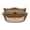 MCM Canvas Leather Saddle Crossbody Bag with Gold Logo Hardware for Daily Use