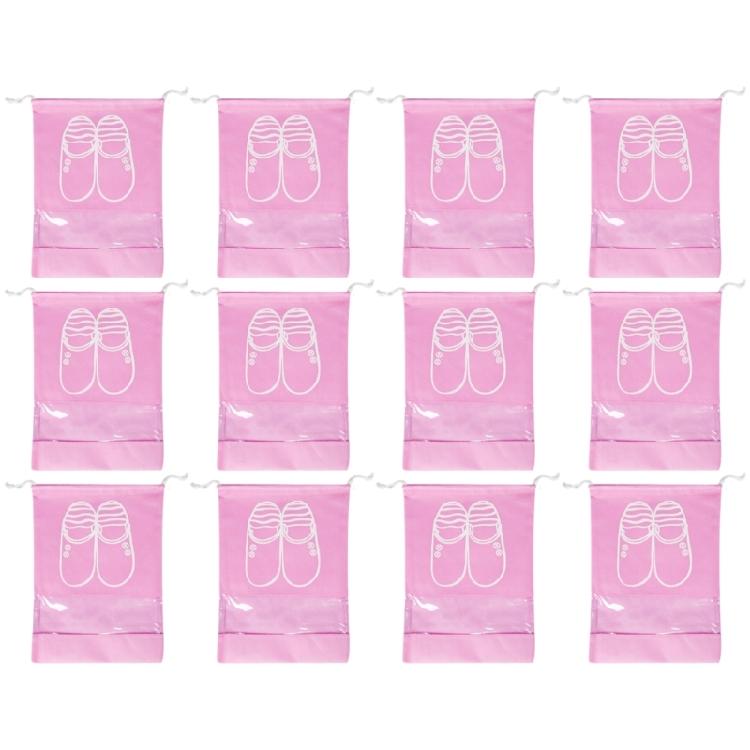 12Sets Color Shoe Bags with Secure Drawstring Shoe Storage Portable Lightweighted for Footwear Protector