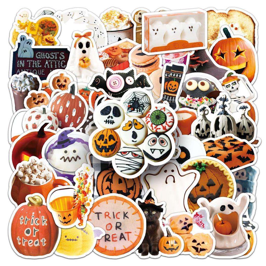 50 Halloween-Style Waterproof Stickers for Phones & Laptops