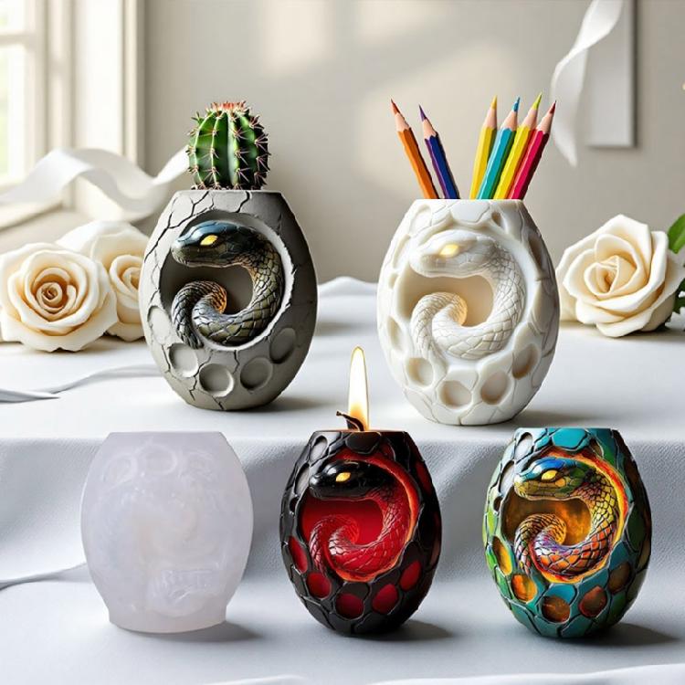 Easy Releasing Silicone Snake Mold Detailed Design for Resin Crafting Jewelry Making and Decorative Succulents Planter