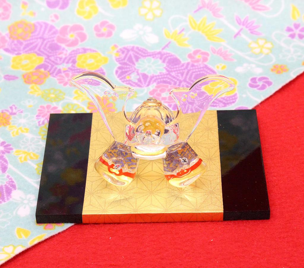 Craftsman House Boys' Day Yuu Glass Kabuto Helmet Ornament (Purple)