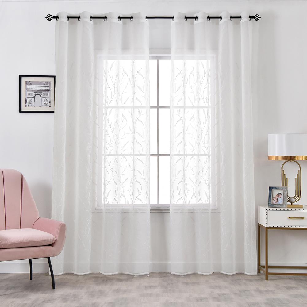 1 PC LOZUJOJU White Sheer Curtain Living Room Embroidered Bedroom Window Tulle Curtain Home Decor