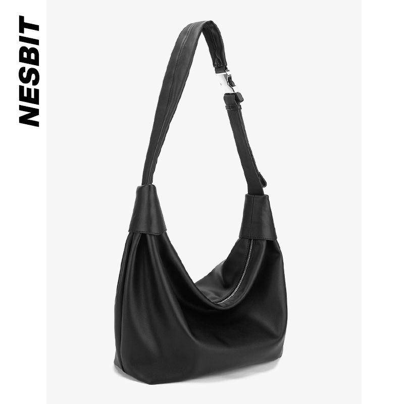 

Nesbit Lazy Stylish Soft Leather Pure Color Men s Bag Black In Stock