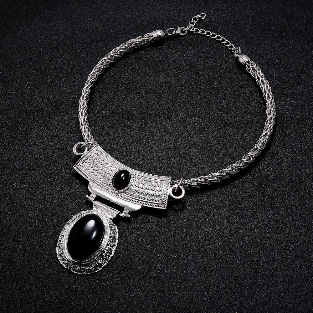 

Этническое колье с геометрической подвеской из сплава, вдохновленное искусством, для женских аксессуаров серебряный