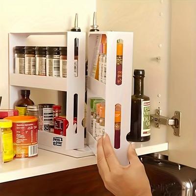 Spice Storage Rack Rotatable Kitchen Condiment Shelf Bathroom Creative Home Furnishings Countertop Portable Easy Storage Racks