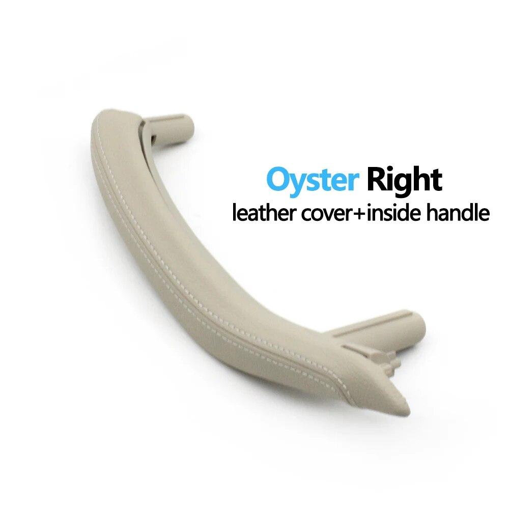 Car Front Rear Passenger Doors Pull Handle Trim With Leather Outer Cover For BMW X5 X6 F15 F16