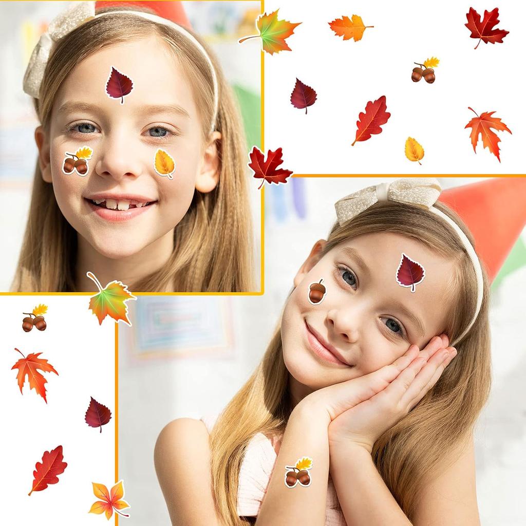 540 Pieces Thanksgiving Fall Autumn Leaves Stickers Maple Leaves Stickers for Thanksgiving Them Party Supplies and Classroom Decor