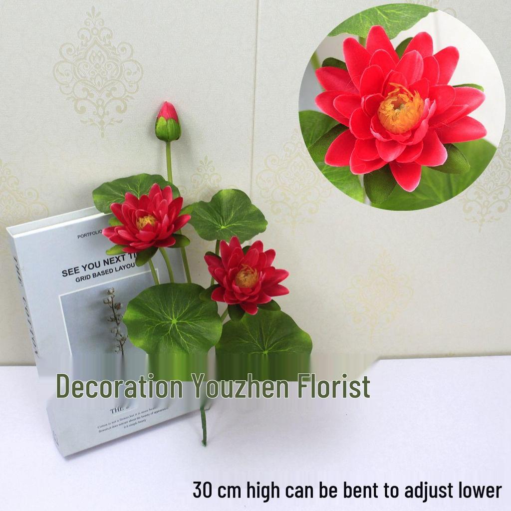 Artificial Silk Lotus Flower Ornament for Buddha Altar - Decorative Bonsai Guanyin Flower