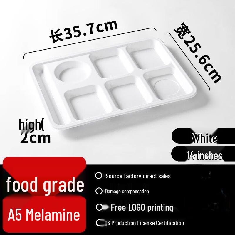 10-Pack Multi-Compartment Rectangular Plastic Serving Plates