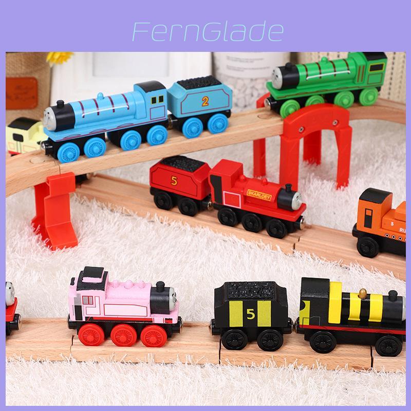 Colorful Wooden Magnetic Train Set For Kids With Interactive Push-pull Features