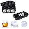 Grid Ice Ball Maker Silicone Ice Cube Tray 2 Pack Reusable Easy Release for  Cocktails Home Parties