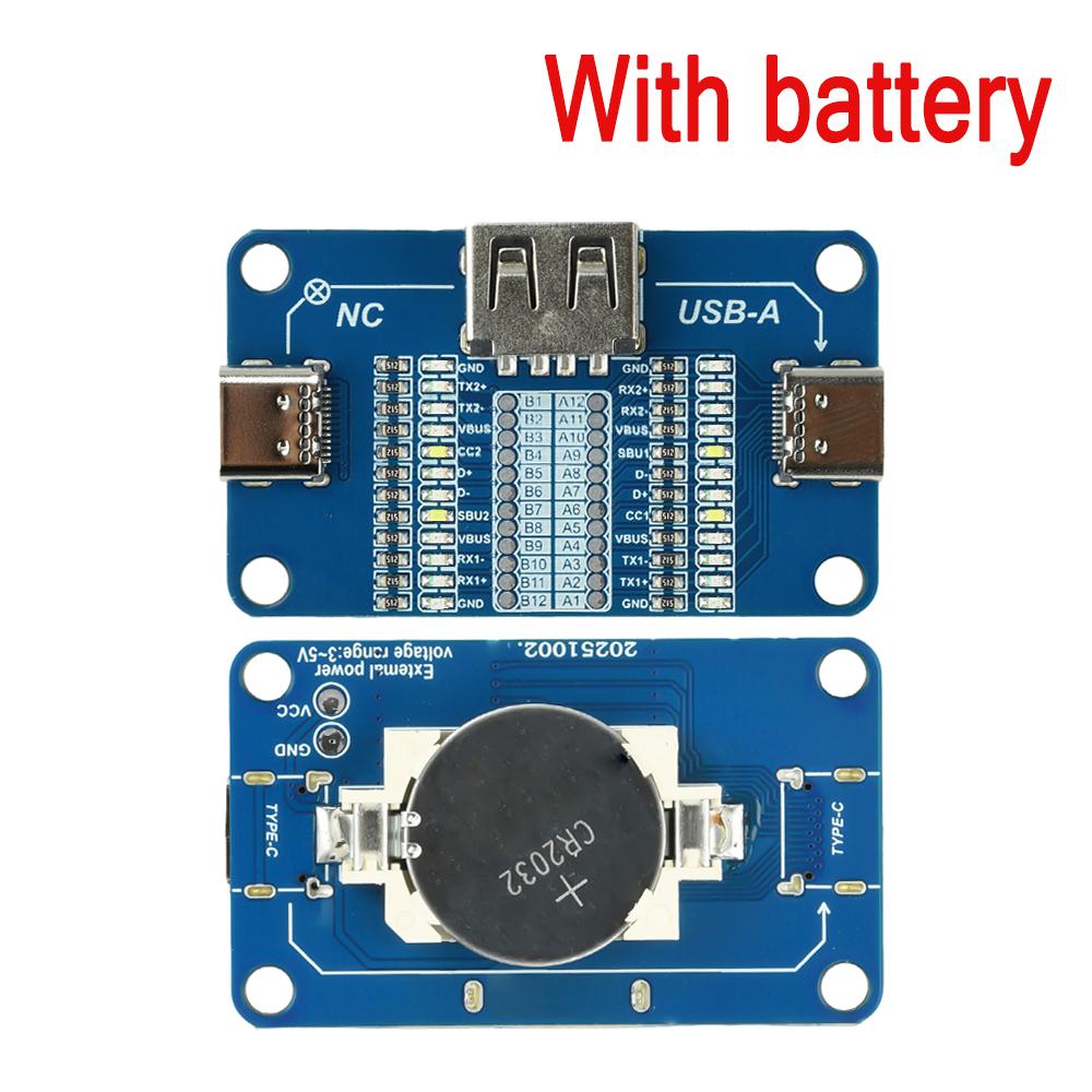 Fast Charging Cable Test Module USB A to Type-C / Type-C to Type-C Cable Pin Connectivity Test Board Module With LED Indicator