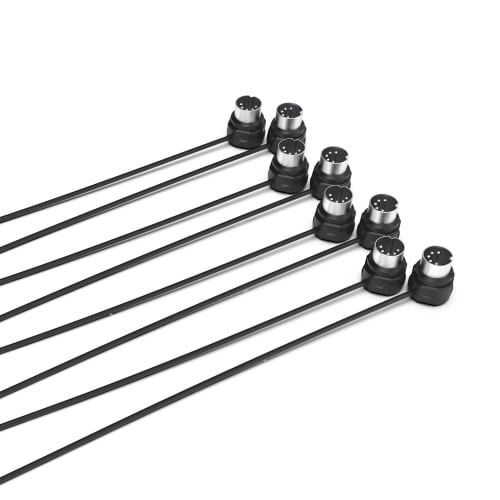 CME MIDI Cables, 4-Pack - 2ft/60cm, 5-Pin DIN, Slim-Fit Mirrored 45-Degree Angle Ultra-Slim Plugs for Compact Spaces - Ideal for MIDI Interfaces, Peda