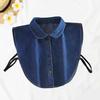 Women Fake Collar with Adjustable Straps Lapel Buttons Closure Detachable Shirt Collar Versatile Decoration
