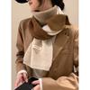 Autumn and winter splicing color matching plaid long thickened versatile warm scarf female scarf couple student solid color