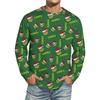 Men's Christmas Printed Imitation Cotton Long-sleeved Shirt