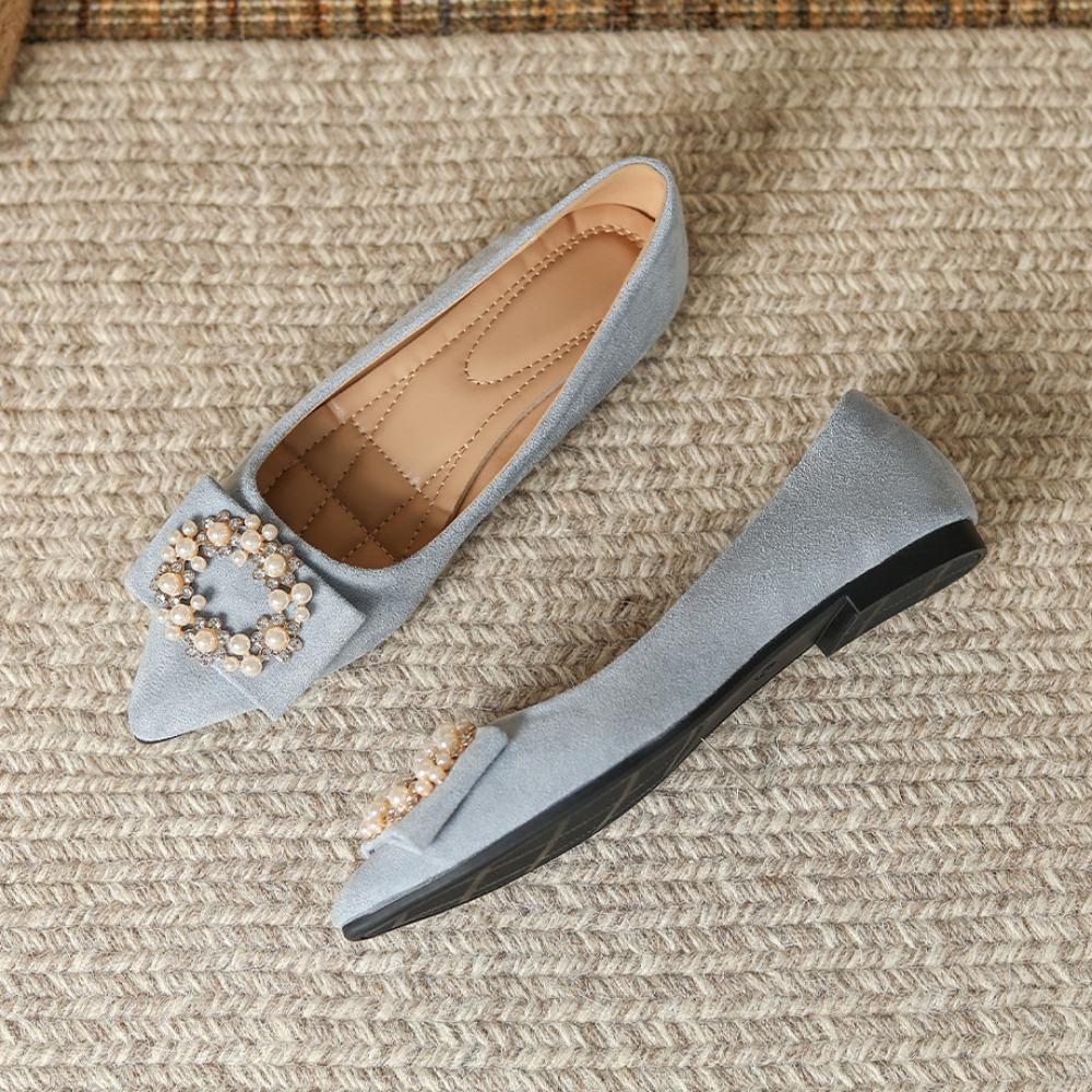 Fashion Women's Flat Shoes Spring Summer Pointed Womens Shoe New Shallow Mouth Single Shoe Womens Work Shoes Comfortable for Work Flats