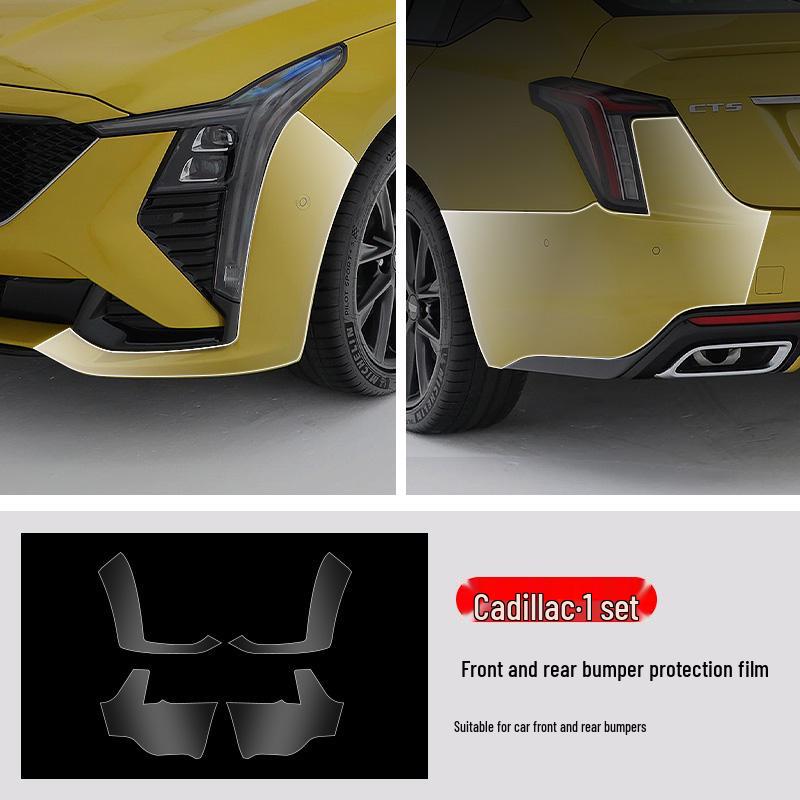 Předřezaná TPU ochranná fólie na lak pro přední a zadní nárazník Cadillac CT5 - Průhledná a odolná proti poškrábání