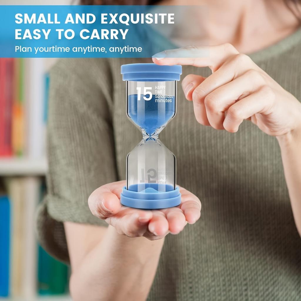4 Stück Bunte Sanduhr 5 Min. 10 Min. 15 Min. 30 Min. Uhr Sanduhren für Spiele Klassenzimmer Zuhause Büro Küchendekoration
