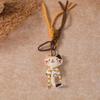Forest Fabric Kitten Pendant: Retro Cartoon Bag Charm & Keychain