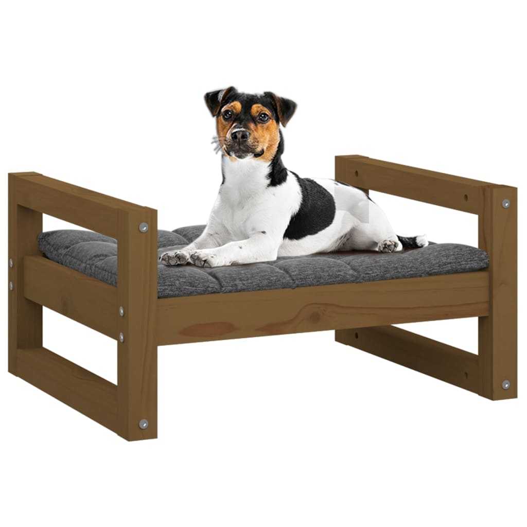 Dog Bed Honey Brown 55.5 X 45.5 X 28 Cm Solid Pine Wood