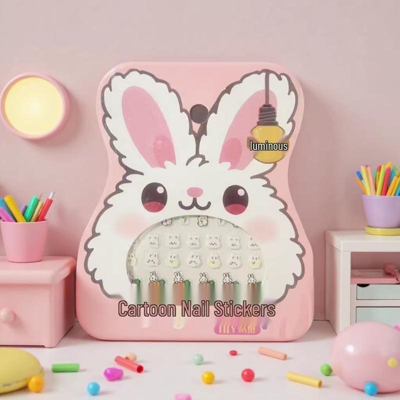 Waterproof Embossed Rabbit & Kitty Cartoon Nail Art Stickers