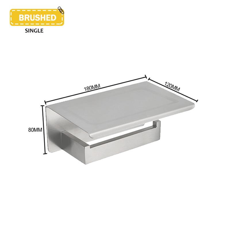 

Настенный держатель для туалетной бумаги из нержавеющей стали 304, матовый черный держатель для бумажных полотенец, подставка для хранения телефона, аксессуары для ванной комнаты