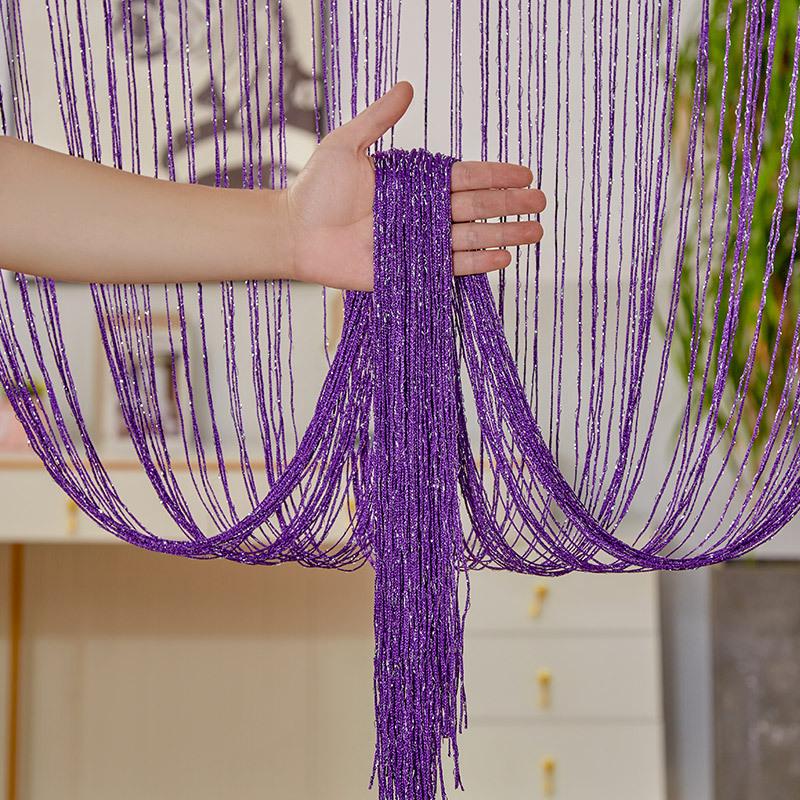 3m X 3m Colorful Silver Glitter Tassel String Curtain, Extra Dense Hanging Room Divider Curtain for Wedding Living Room Entryway