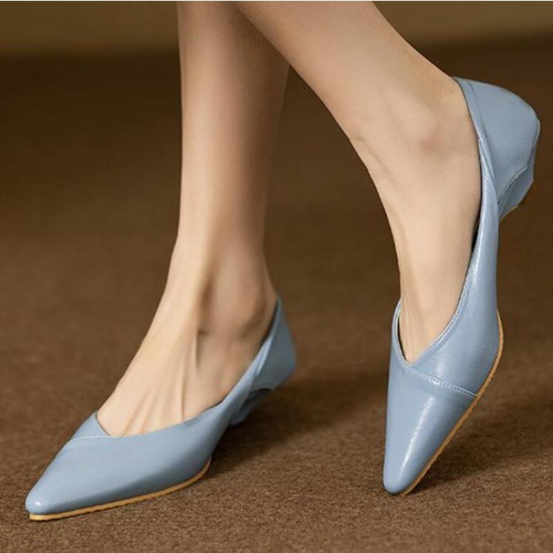 

Обувь для Женщин Удобная Женская Летняя Обувь Мокасины Синие Низкий Каблук Элегантный Острый Носок Высокое Качество Популярный Молодежный 39 небесно-голубой
