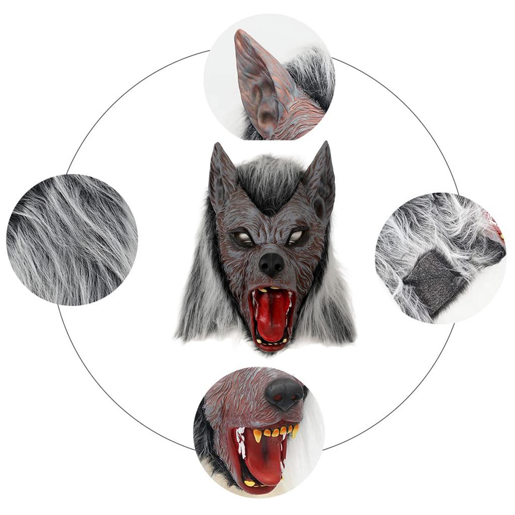 Halloween Spooky Werewolf Mask Weird Realistic Breathable Latex Scary Mask for Halloween Party Accessories