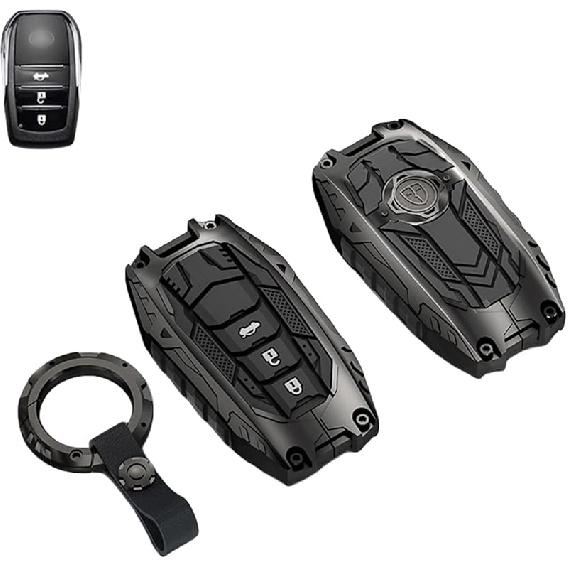 Heavy Metal Key Fob Cover Case Protector for Toyota, Keychain, Accessories for Toyota 2020 2021 2022 2023 Highlander 2018-2024 RAV4 Camry C-HR