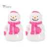 Healing Desktop Figurines 2Pcs Christmas Mini Snowman Figurines, Winter Tiny Resin Decoration, Xmas Micro Holiday Gift Box Fillers Landscape Ornament