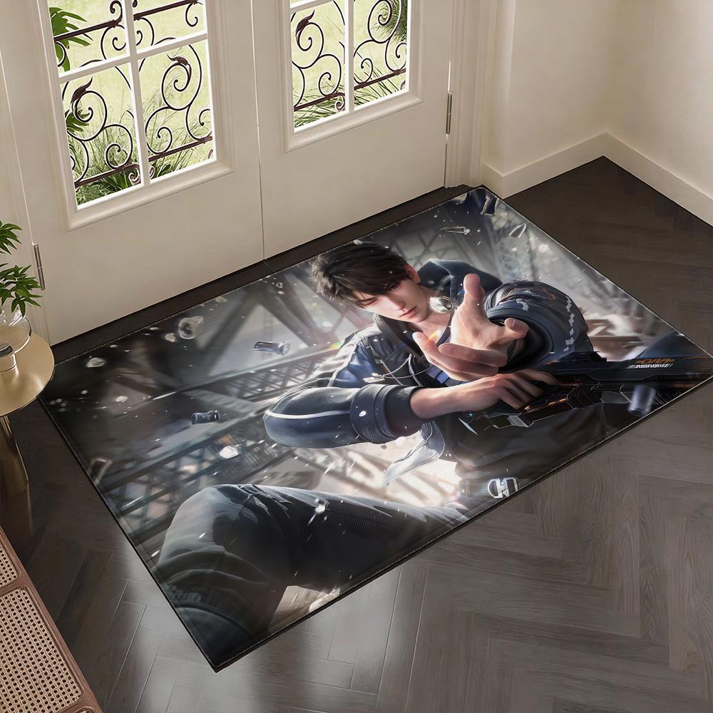 Fantasy Game L-Love and Deepspace Floor Mat Soft Thickened Flannel Door Mat Non-Slip Living Room Rug Home Decor