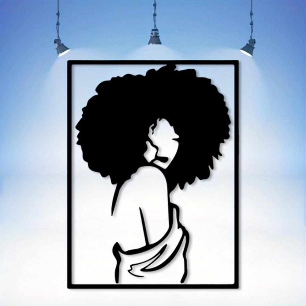 Metal Wall Art African Woman Silhouette Sculpture Rustproof Iron Office Decor Gift Art Lovers Cultural Heritage