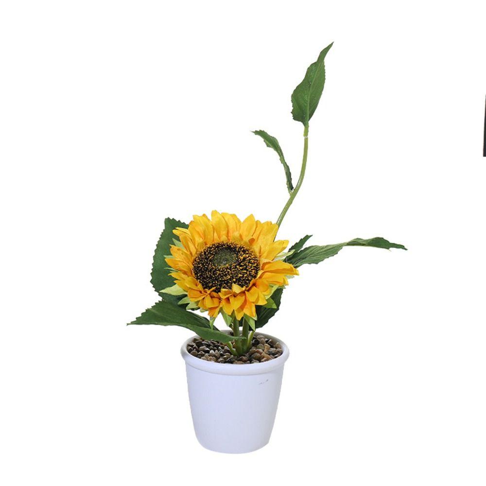 Mini Artificial Plants with Pot Simulation Flower Fake Flower Artificial Sunflower  Home Decor