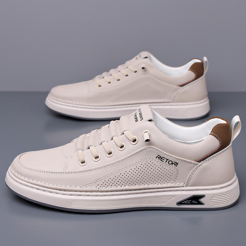 Fashion High-Quality Casual Leather Flat Designer Shoes Fashion Hollow Out Breathable Walking Oxford Shoes Comfy Outdoor Running Shoes