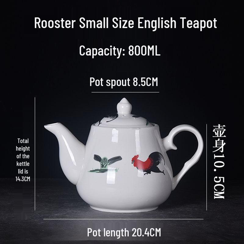 Large Ceramic White Teapot - Creative Persimmon Design for Home & Restaurant