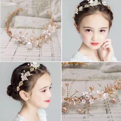 Super Fairy Children Princess Crown Headband Flower Wreath Headband Bridesmaid Bride Sweet Wedding Dress Headgear