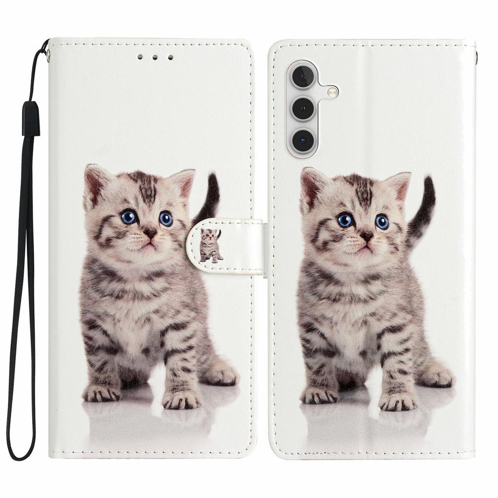 For Samsung Galaxy S25 Wallet Case PU Leather Pattern Printing Stand Phone Cover with Strap