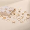 New Fashion Gold Pearl Love Butterfly Cross Hollow Opening 22-piece Suit Ring