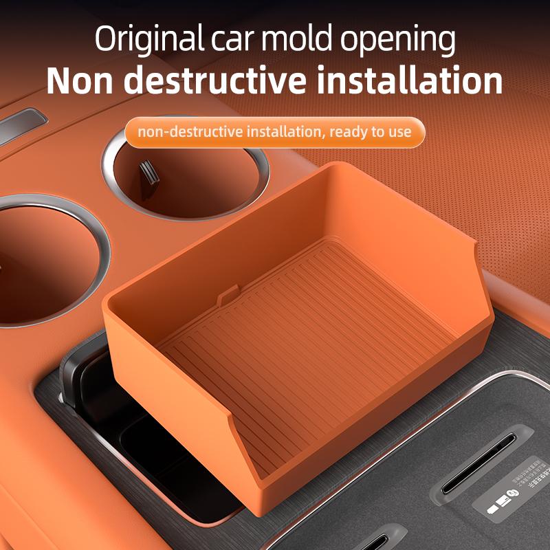 Custom Storage Box Cover For AITO M8 5/6Seat 2025 2026 Storage Box Center Armrest Hidden Box Cup Holder Organizer Interior