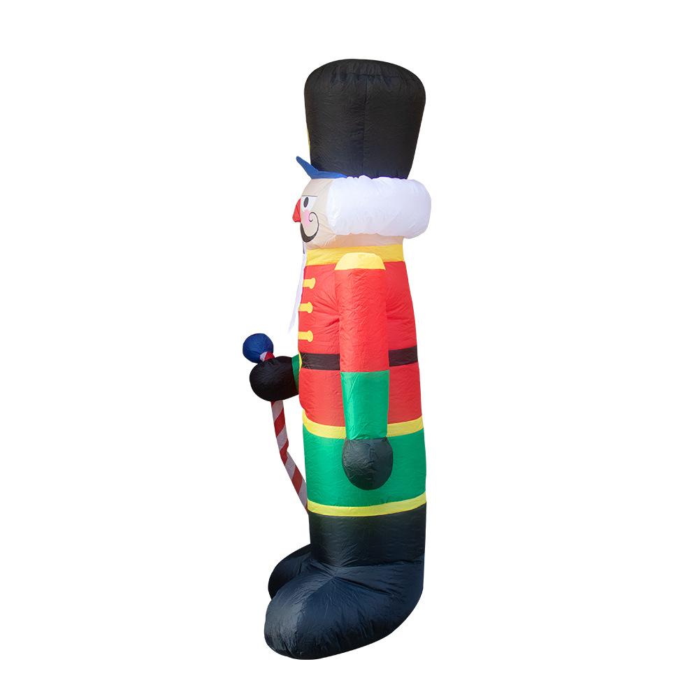 Christmas Inflatable Decor 2.4M Giant Santa Soldier with Lights Outdoor Holiday Decoration