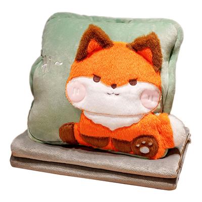 Travel Blanket and Pillow Set Multifunctional Plush Cute Animal Hand Warmer Blanket Pillow for