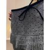 Plus Size A-line Polka Dot Wool Pleated Skirt - High Waist, Slimming, Spring/Autumn Wear