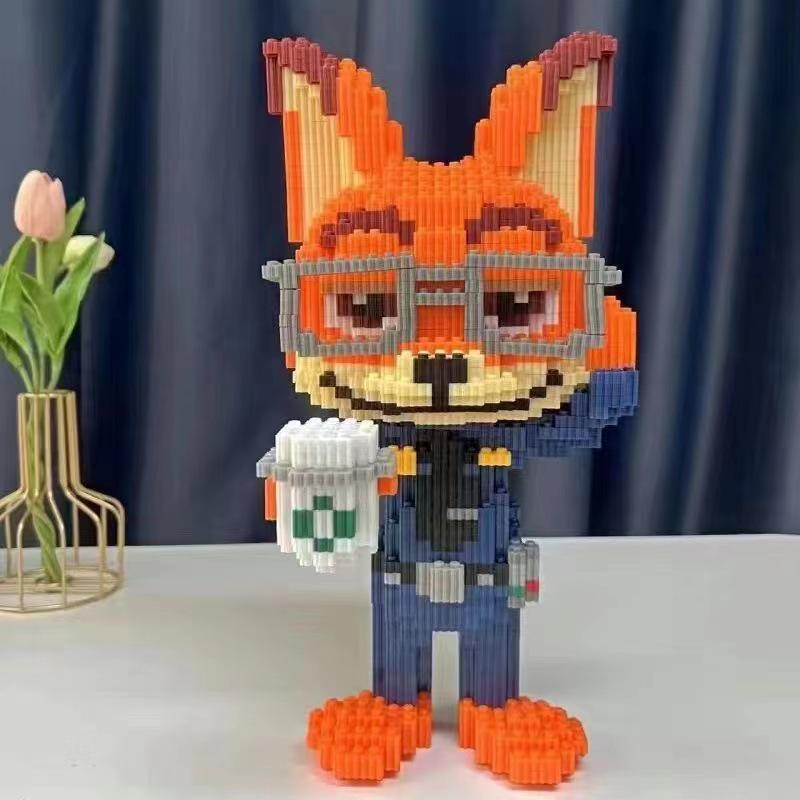 Fox & Rabbit Blocuri de particule de înaltă dificultate - Jucărie puzzle educativă pentru adulți