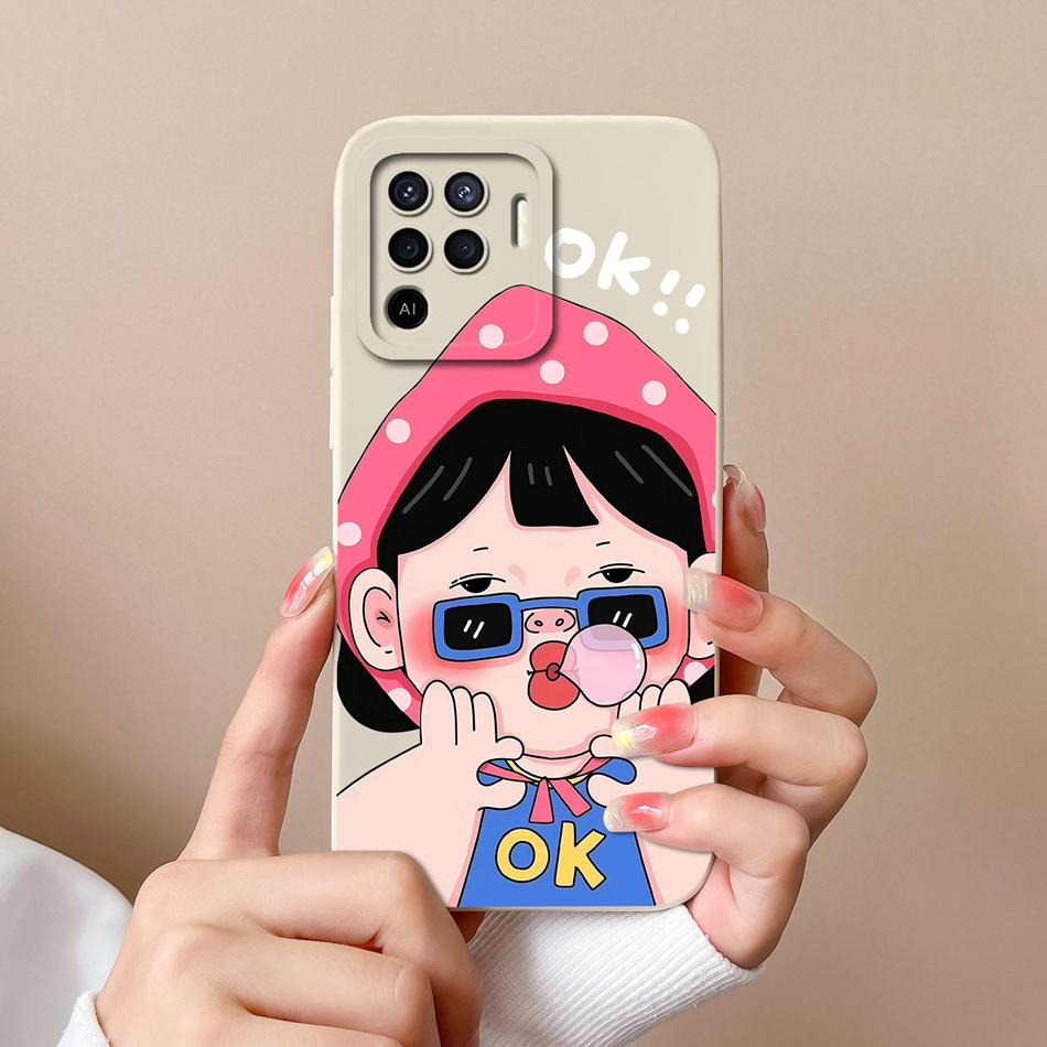For Oppo Reno 5F 5 Lite 5Z 5K Case Cute Design Full Protection Phone Housing For Oppo Reno5 5G Soft Liquid Silicone Back Covers