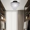 Crystal Lights LED Ceiling Light Modern Round Crystal Light Black Ceiling Light for Bedroom, Living Room, Hallway