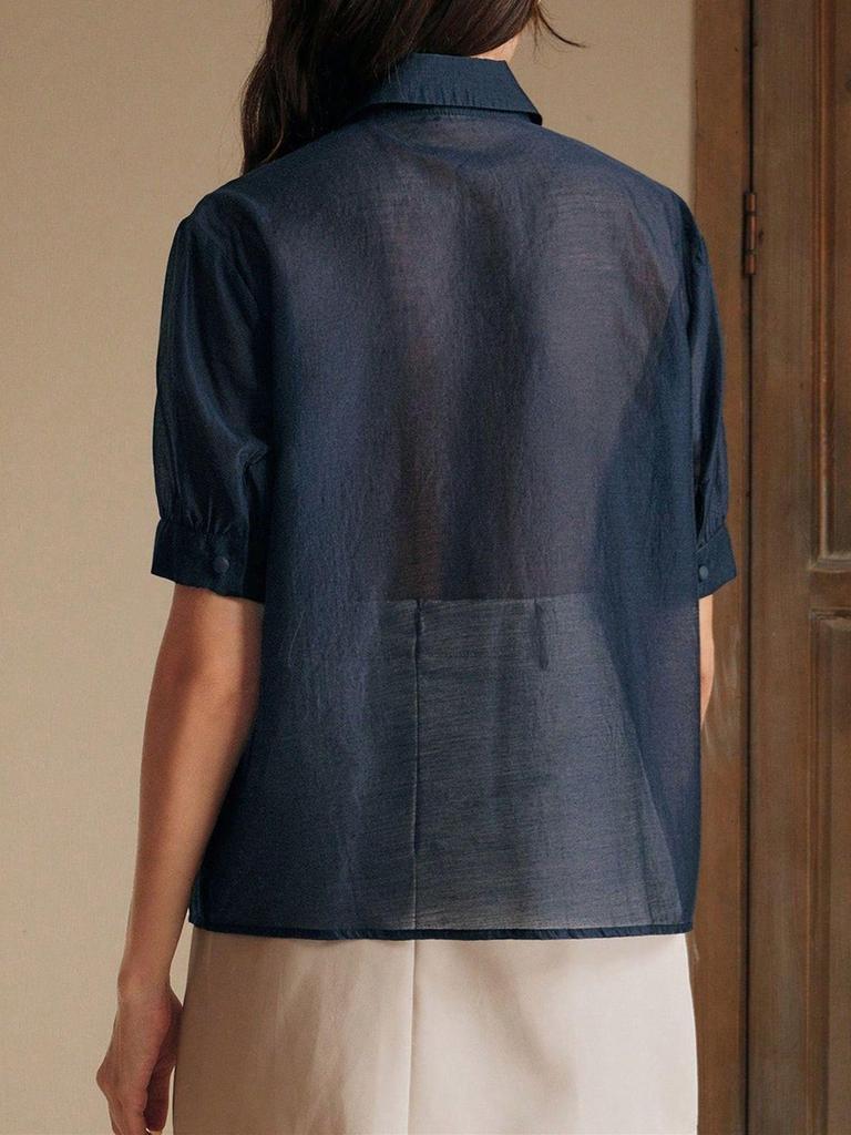 Spitzenpatchwork lässiges kurzärmeliges Damenhemd - Trend 2025