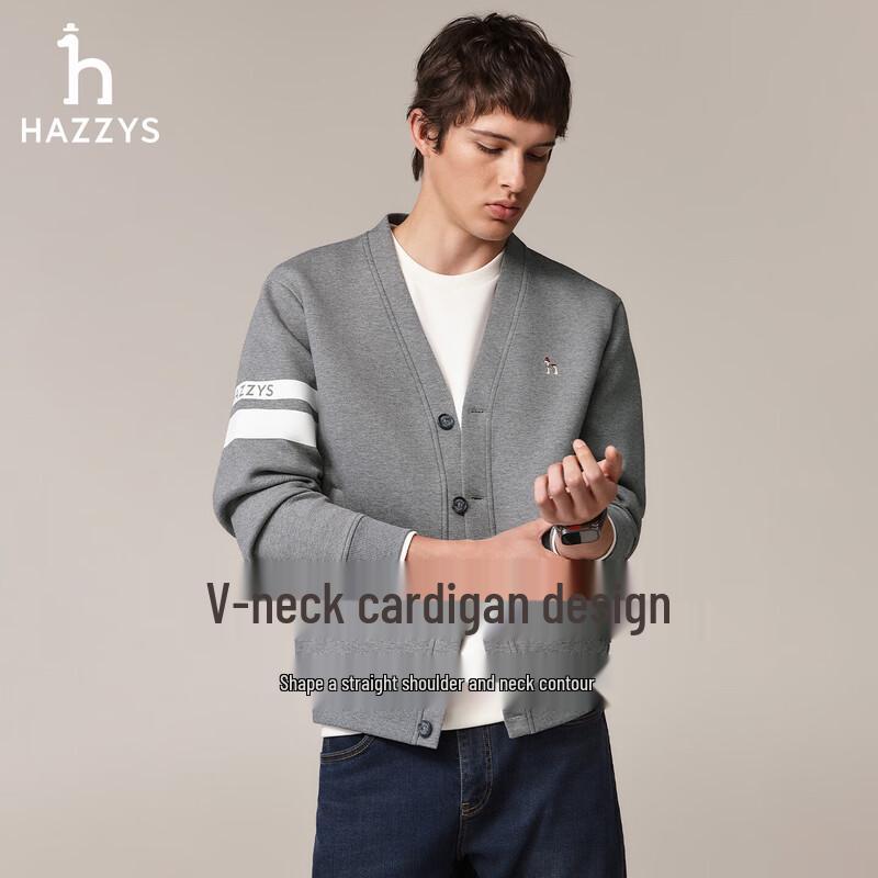 

HAZZYS Men s V-Neck Colorblock Cardigan Sweatshirt XL