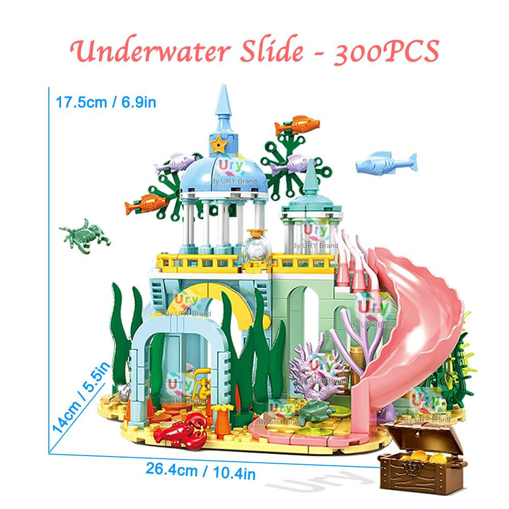 Friends Princess Undersea Palace Luxury Castle Playground House Ocean Adventure Treasure Building Blocks Set Toy for Girl Gift